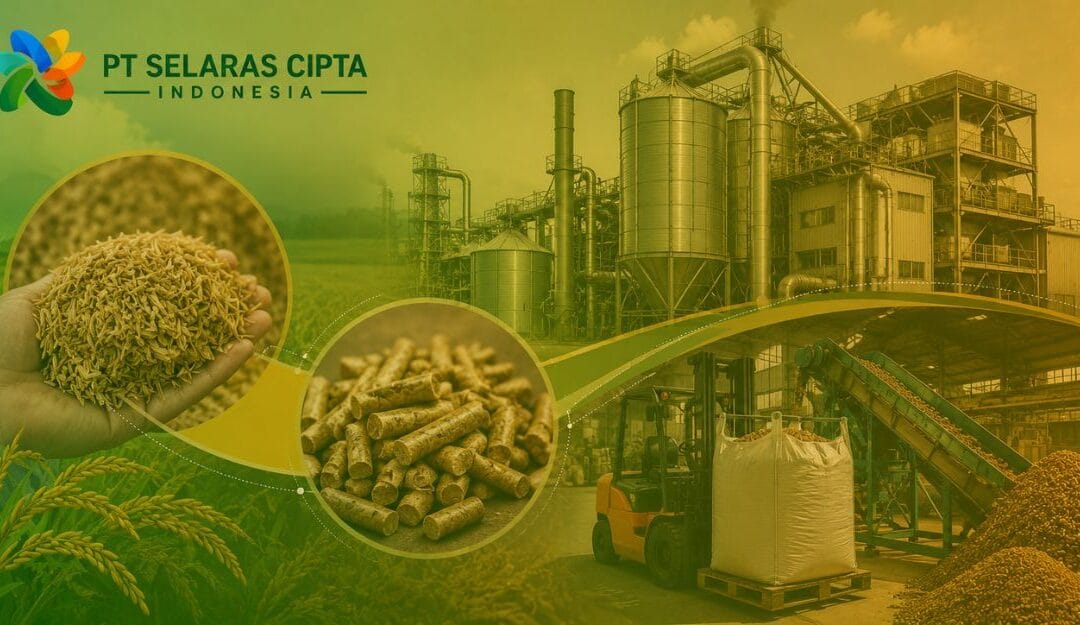 Pabrik Pelet Sekam Padi Kapasitas 7.000 Ton per Bulan